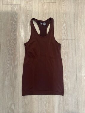 Zyia Activeware Brown Seamless Racerback Tank Small